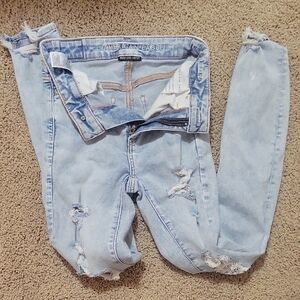 American Eagle Outfitters Blue Skinny Distressed Jeans